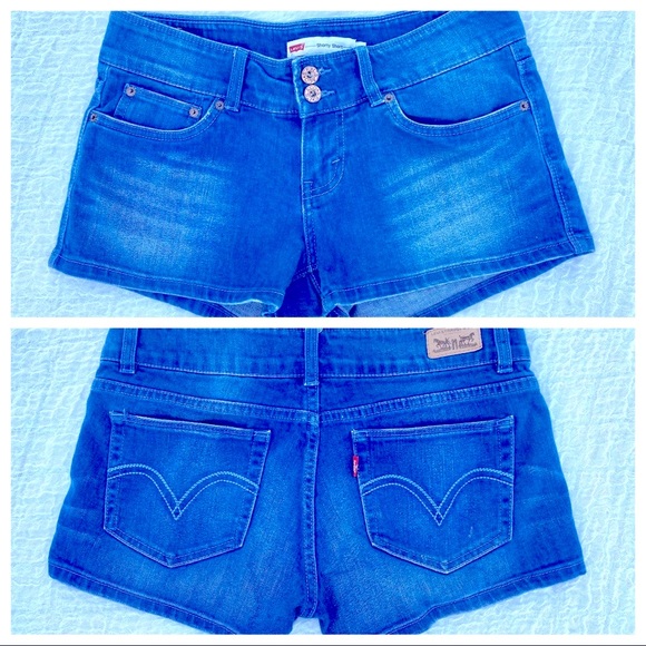 Jr 7 Waist 30” LEVIS ‘Shorty Short’ Jean Cutoff Hem Shorts - Picture 3 of 16